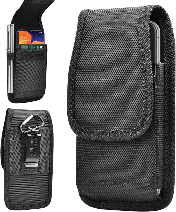 Tiflook for Samsung Galaxy S26 S25 FE S24 S23 S22 S21 S20 A37 5G A17 A36 A16 A55 A35 A15 A26 A56 Note 20 10 Phone Holster Nylon Cell Phone Pouch Belt Holder Carrying Case with Clip, Black