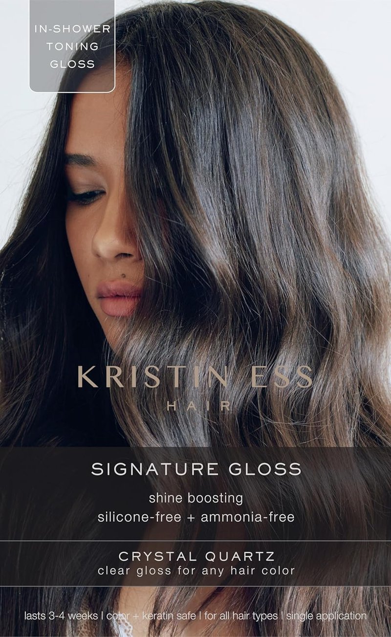 Kristin Ess Hair Crystal Quartz Gloss - Shine Boosting Treatment for All Hair Types | Vegan & Paraben-Free