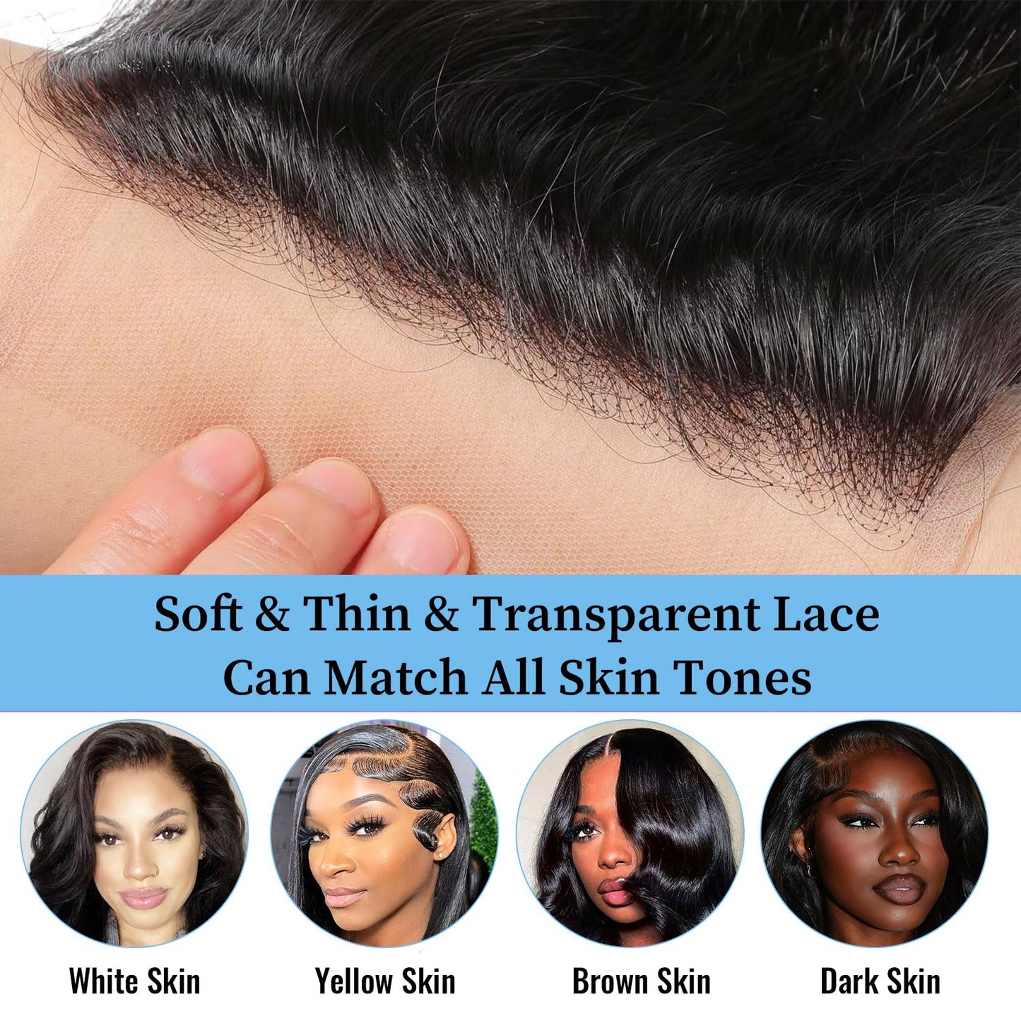5x5 Deep Wave Lace Closure Human Hair HD Lace Closure Pre Plucked With Baby Hair Free Part 100% Brazilian Virgin Human Hair for Black Women Natural Color 12 Inch