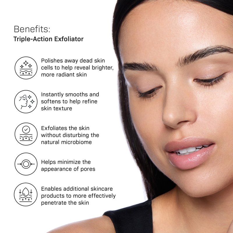 Revision Skincare Triple-Action Exfoliator, Clinical Face Exfoliator with Physical, Chemical and Enzymatic Exfoliation, AHA, BHA and Salicylic Acid to Polish Skin and Improve Texture, 3 oz