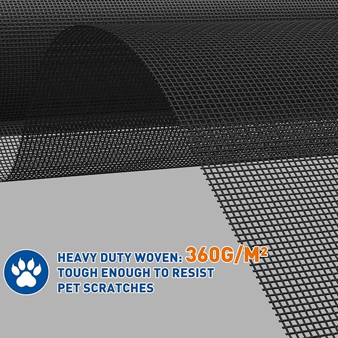 MAGZO Window Screen Replacement Mesh Roll, 37.4in × 16.4ft Upgraded Thicker 360g/m² Heavy Duty Polyester Screen Mesh Ideal for Patio Porch Sliding Repair Kit 14x11Mesh