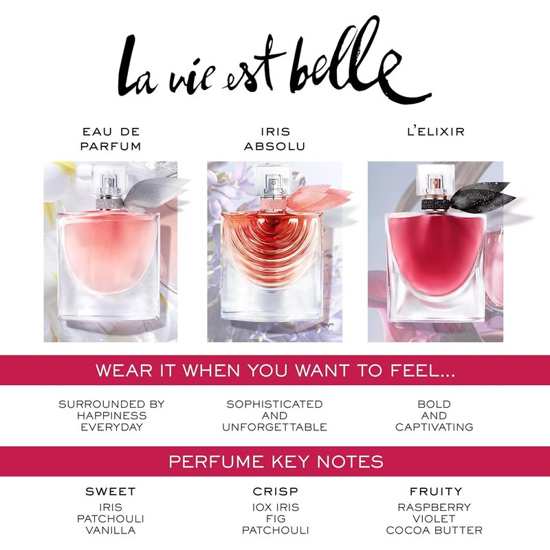 Lancôme La Vie Est Belle Eau de Parfum | Long-Lasting Floral Fragrance with Iris, Patchouli & Vanilla - 3.4 oz
