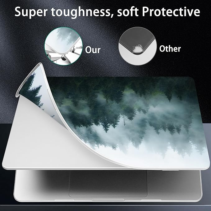 Lepeoac Case for MacBook Pro 16 inch Case 2026-2021 | M5 A3429 A3428 M4 M3 M2 M1 Pro/Max | Protective Hard Shell Laptop Cover with Screen Protector & Keyboard Cover | Forest