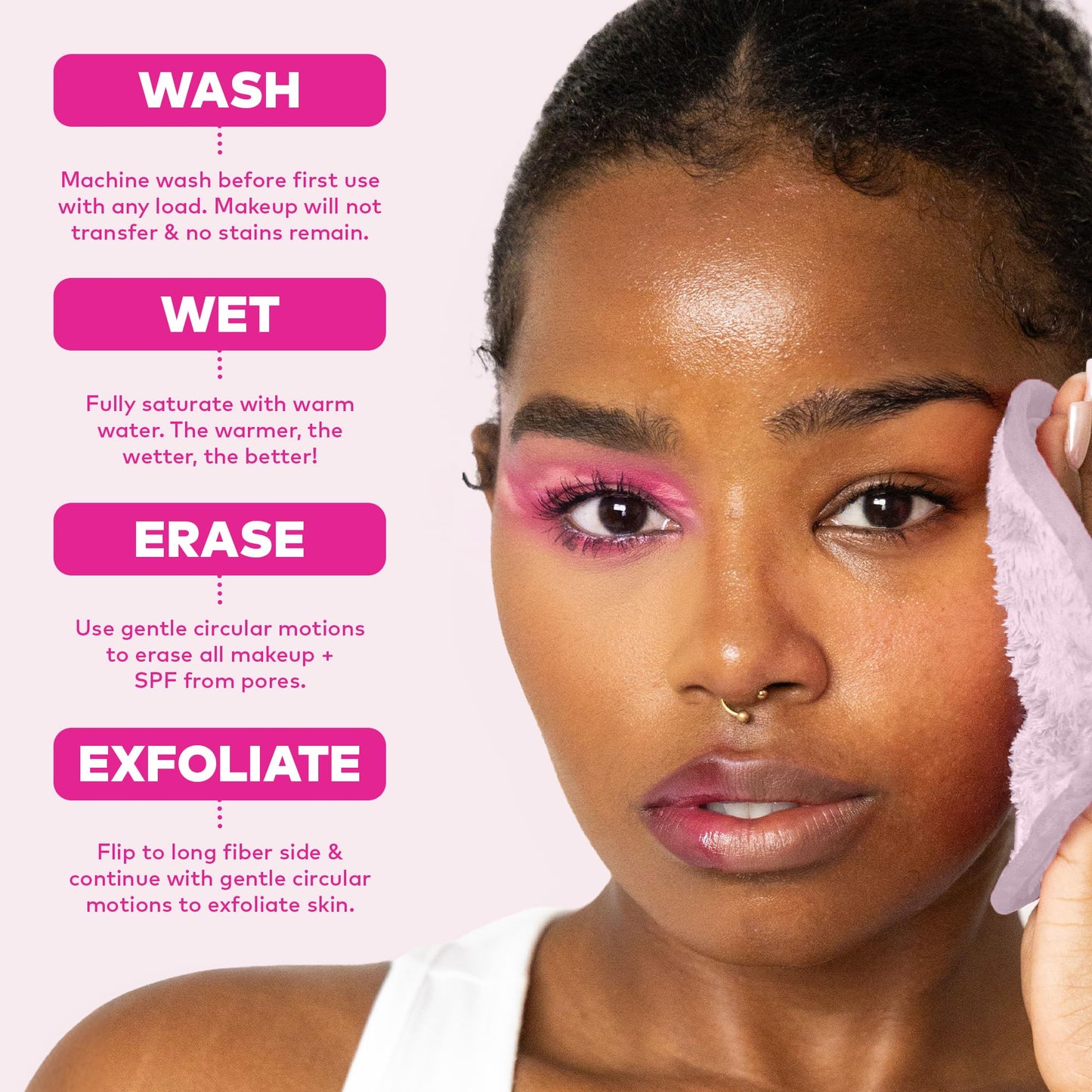 The Original MakeUp Eraser Mini PRO, Erase All Makeup With Just Water, Including Waterproof Mascara, Eyeliner, Foundation, Lipstick, Sunscreen and More! Silver Infused, 1ct
