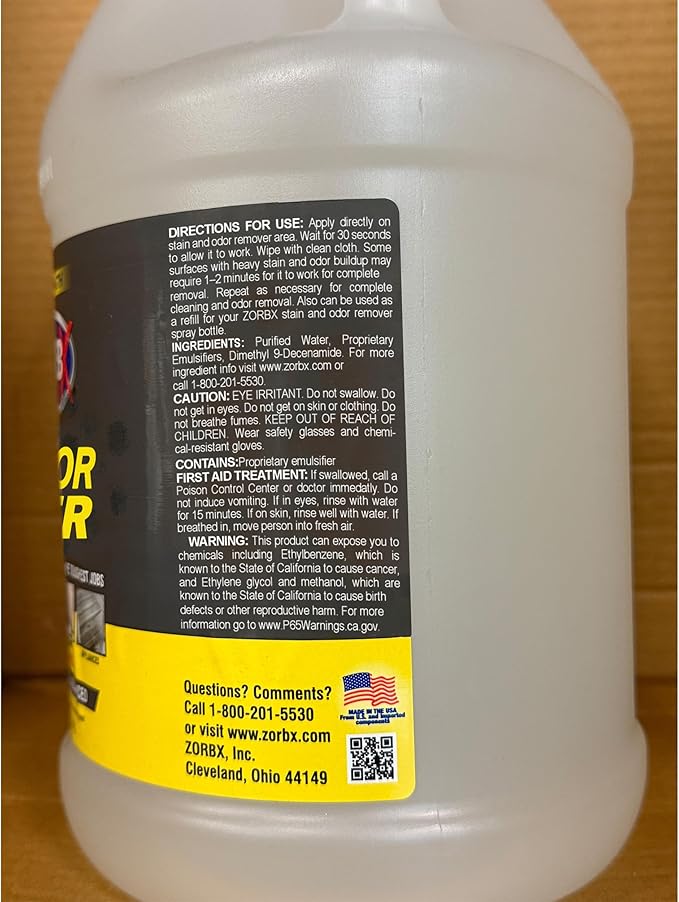 ZORBX Extra Strength Cleaner Spray 128 FL Oz Refill â Scrub Free Formula - Bleach Free Formula for Shower, Bathroom, Ceiling, Carpet, Cars, Walls & Wood