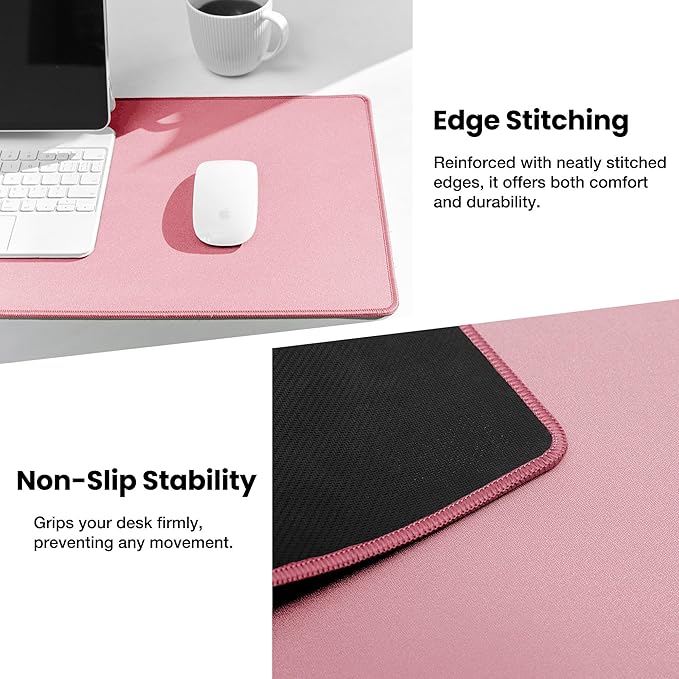 ALOANES Waterproof Mouse Pad with Durable Stitched Edge, Gaming Keyboard, Non-Slip Rubber Base Mouse Mat, Extended Desk pad for Gamer, Office& Home, Dark Rose Mousepad 3XL(35.43"x15.74"x0.12")