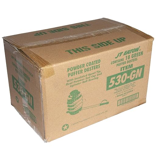 JT Eaton 530-GN Insecticidal Duster with Green Powder Coating, Holds 1.2oz Diatomaceous Earth or 5oz Boric Acid