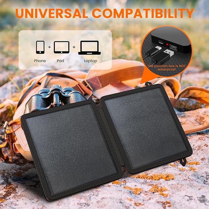 REDIGOO Portable 10W Solar Panel Charger,Mini Solar Panels with USB-C Outputs Compatible with Cell Phone Tablet,2025 Latest Version Solar Charger for Cell Phone,Camping,Hiking Backpacking