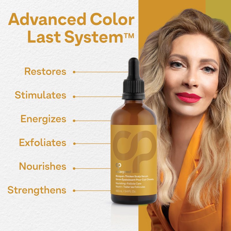 Colorproof Biorepair Thicken Scalp and Follicle Care Serum 3.4 Fl. Oz. w/Fresh Lime, Eucalyptus, Mint Leaf & Rosemary Scent, Color-Protection and Fuller-Looking Hair
