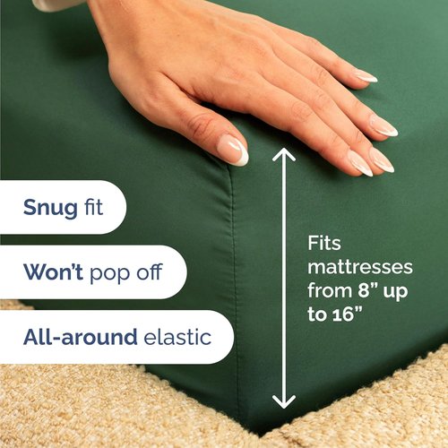 Cal King Size Sheet Set by Hotel Luxury | Comfy, Breathable & Cooling - Deep Pockets, Wrinkle-Free - Emerald Green