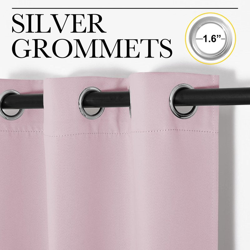 NICETOWN Baby Pink Blackout Curtains 120 inches Length for Living Room, 2 Panels, 55" Wide, Thermal Insulated Long Drapes for Large Window