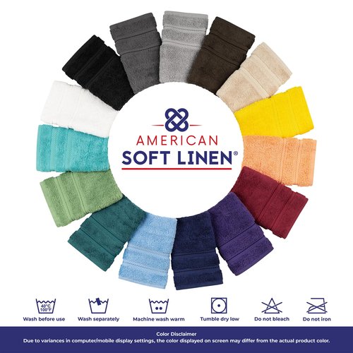American Soft Linen Luxury 4 Piece Bath Towel Set, 600 GSM 100% Cotton Turkish Bath Towels for Bathroom, 27x54 in Extra Large Bathroom Shower Towels, Malibu Peach