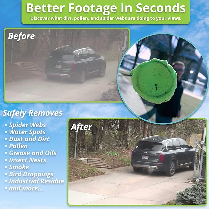CameraShine PRO Surveillance Cleaning Kit - Safely Clean Any Security Camera Safely From The Ground