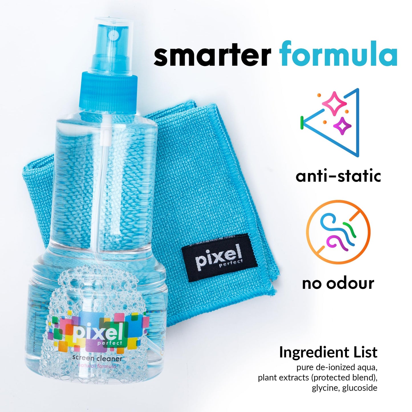 Pixel Perfect | 10oz | Screen Cleaner Kit, for TV, Laptops, Computers, Monitors, Phones, Tablets | 300ml Cleaning Kit, Premium Natural Spray