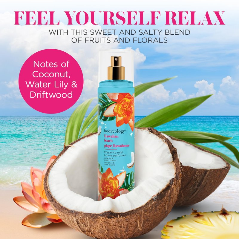 Bodycology Long-Lasting Fragrance Body Mist, Hawaiian Beach, 8 fl oz