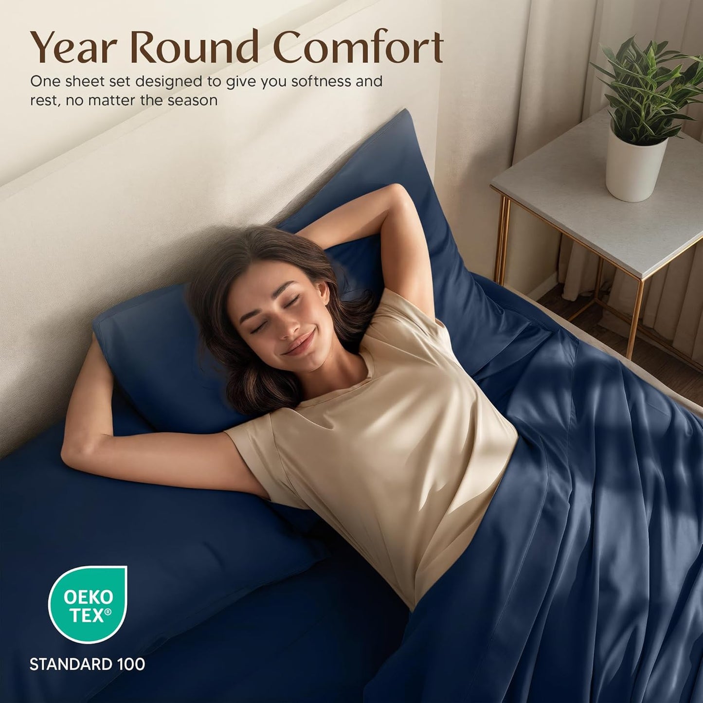 Utopia Bedding King Size Sheet Set - Soft, Breathable Microfiber | 4-Piece Navy Blue Bed Sheets