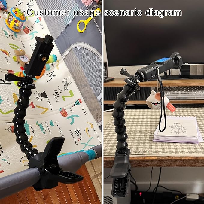 Suptig Phone Holder Desk Gooseneck Mount, Cell Phone Clamp Clip for Pole, Mount Stand, Compatible for iPhone 17 iPhone 16 Plus 15 Pro 14 Plus Xs Max XR X 8 7 6 6s Plus and Other 4-7'' Device
