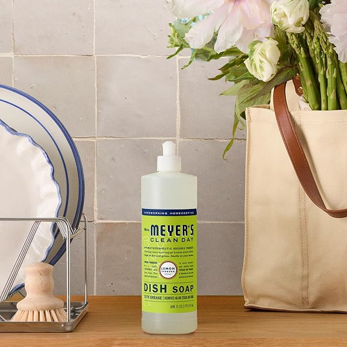 MRS. MEYER'S CLEAN DAY Liquid Dish Soap, Lemon Verbena, 16 fl. Oz