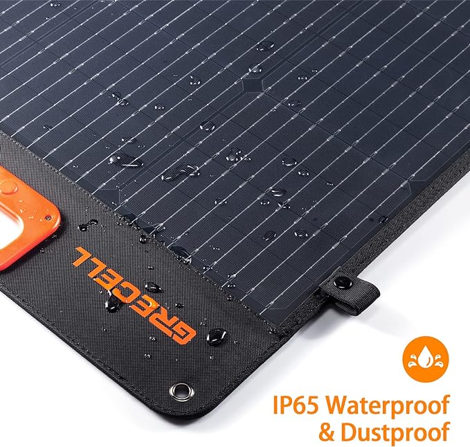 200W Portable Solar Panel for Power Station, Foldable Solar Charger w/ 4 Kickstands, IP65 Waterproof Solar Panel Kit w/DC XT60 Anderson Aviation Output for Outdoor RV Camper Blackout