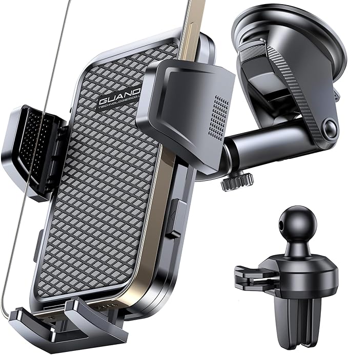 Car Phone Holder Mount [Military Grade Stable], 360° Rotatable Suction Cup Car Phone Mount for Dashboard Windshield ,Truck Cradle Stand for iPhone 17 16 15 Pro Max Samsung All Phone-2026 Upgraded