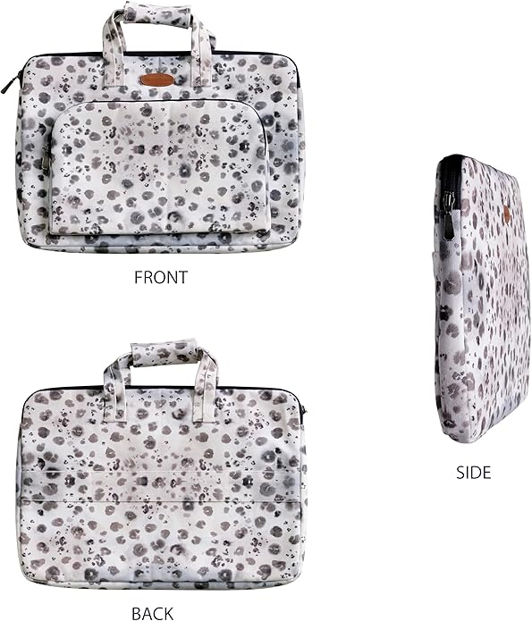 Maison d'Hermine Laptop Bag with Pocket Upto 13.5 inch Stain and Water Repellent Cotton Canvas Spring Summer (Cheeta)