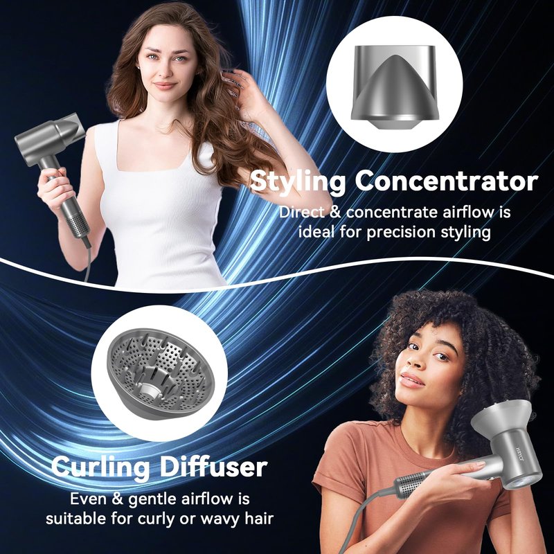 High Speed Hair Blow Dryer｜Professional Salon Grade Air Speed, Negative Ion Hair Care｜Quiet Design｜Suitable for Thick Hair/Styling, Long Motor Lifespan