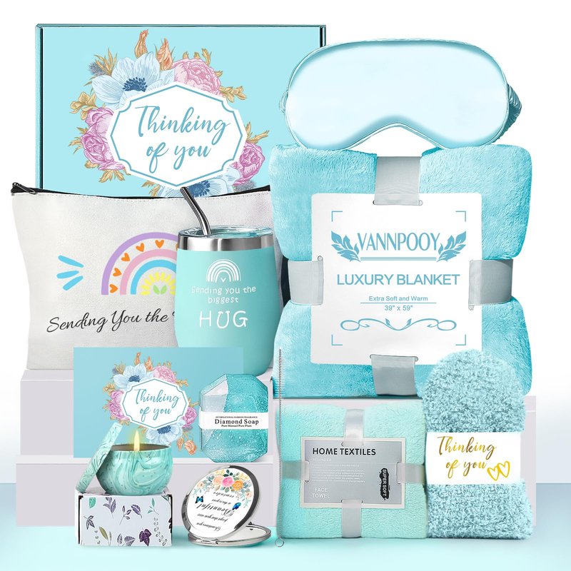 Self Care Gifts for Women, Get Well Soon Gifts Basket Care Package, Birthday Gifts Box for Women, Relaxing Bath Spa Gifts Set, Thinking of You Surgery Recovery Gift for Her Mom Girl Friend Sister Wife