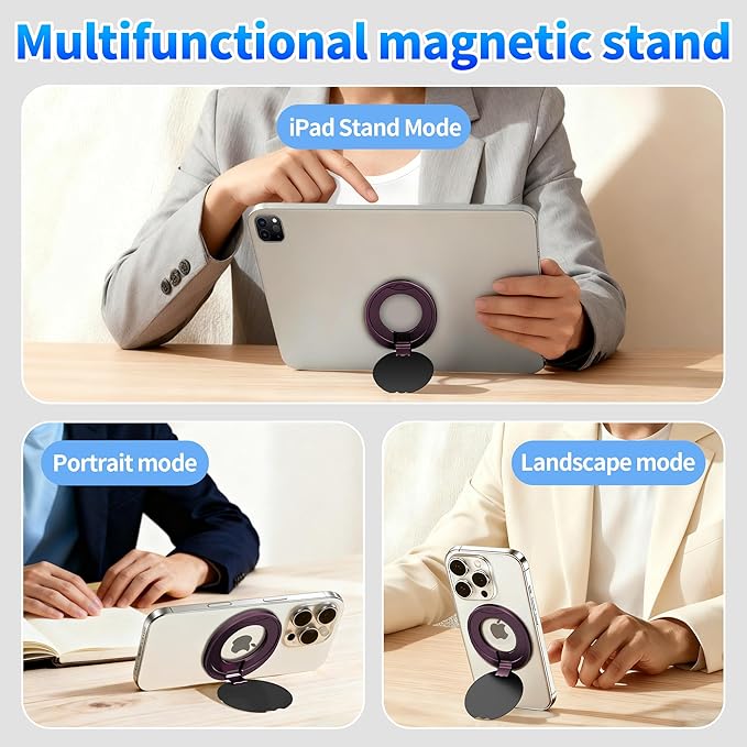 Otuoor 2 in 1 MagSafe Magic Keyboard Phone Holder, Seamless Phone-Tablet Synergy, Ultra-Slim with 320-degree Adjustable View, Design for Magic Keyboard and MagSafe iPhone/Case, Tablet Accessory