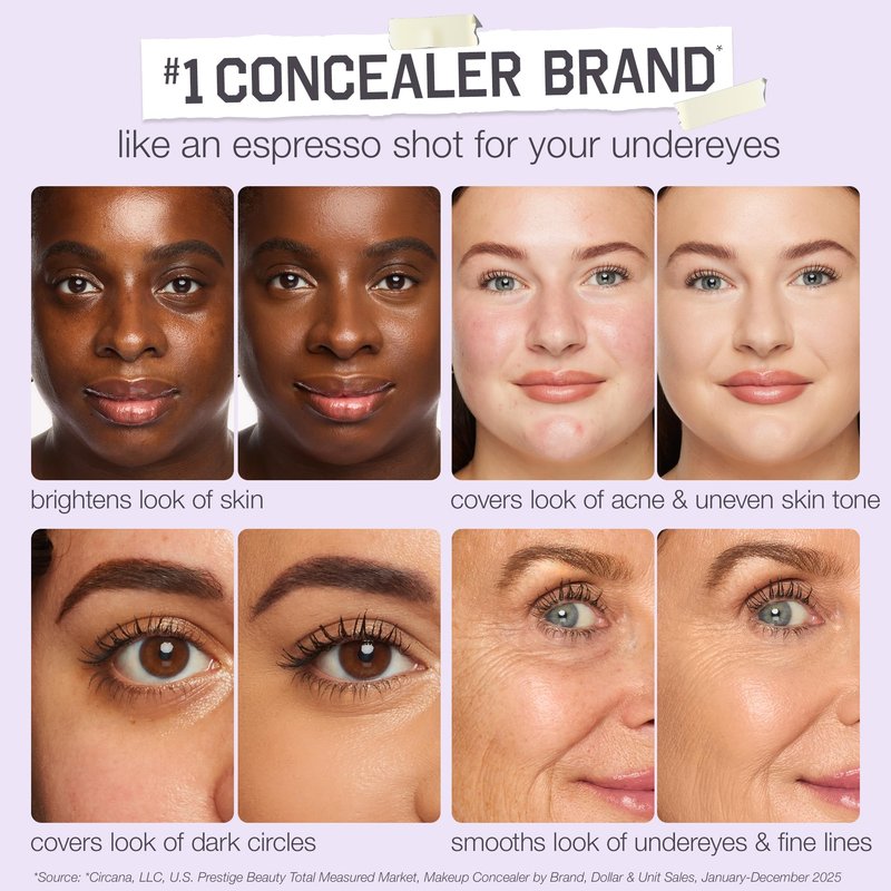 tarte shape tape creamy concealer – Full Coverage Makeup with Built-In Eye Cream, 24HR Hydrating Natural Moisturizing Matte Finish for Redness & Fine Lines, Vegan & Cruelty-Free, travel size, 64W