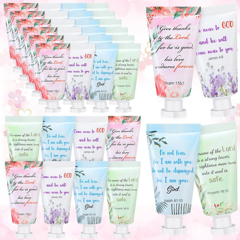 Landhoow 36 Pack Christian Hand Cream Bulk for Women Travel Hand Lotion Set Religious Bible Verse Gifts for Church Prayers School Teacher Wedding Anniversary Birthday