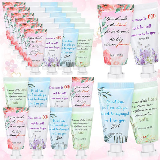 Landhoow 36 Pack Christian Hand Cream Bulk for Women Travel Hand Lotion Set Religious Bible Verse Gifts for Church Prayers School Teacher Wedding Anniversary Birthday