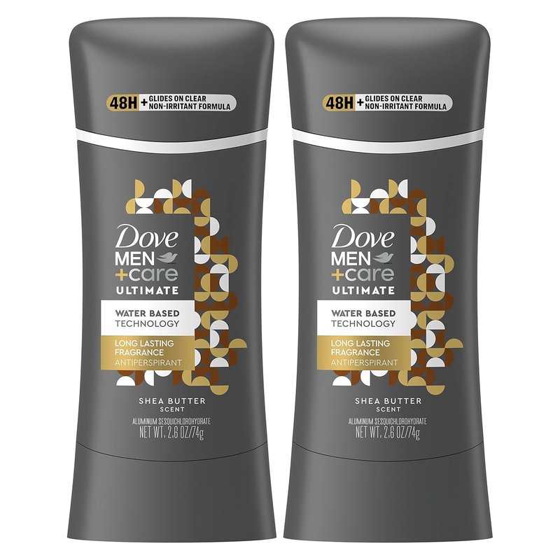 Dove Men + Care Antiperspirant Stick | 48-Hour Sweat Protection with Shea Butter - 2 Count, 2.6 oz