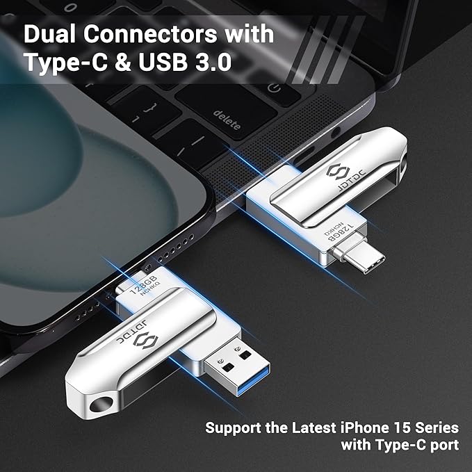 512GB Photo-Stick-iPhone-17/16/15-Flash-Drive iPhone USB C Memory Stick One-Click Backup Photos Videos & Contacts Secure-External-Storage-iPad-Photo-Backup-Thumb-Drive Android-Photo-Storage-Stick