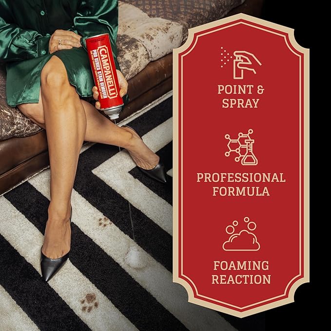 Campanelli Pro Series Stain Remover Point & Spray Carpet & Upholstery Cleaner for Pet Stains & Odors, Food Stains, Wine, Coffee, Dirt and More! â 2 Pack (18oz Each)