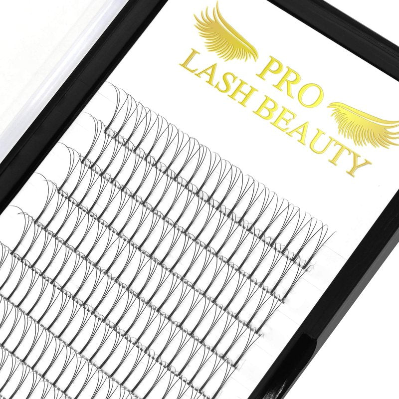 Premade Fans Eyelash Extensions 4D-C-0.10-16 Long Stem Premade Volume Eyelash Extensions .07 .10 Premade Volume Fans C D Curl(4D-C-0.10,16 mm)
