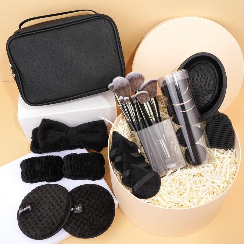 MAGEFY Makeup Brushes 37 Pcs Makeup Kit, Multi-functional Makeup Tool Set with Double-End Powder Blush Eyeshadows Brush Make up Brushes Set Bag,Pink
