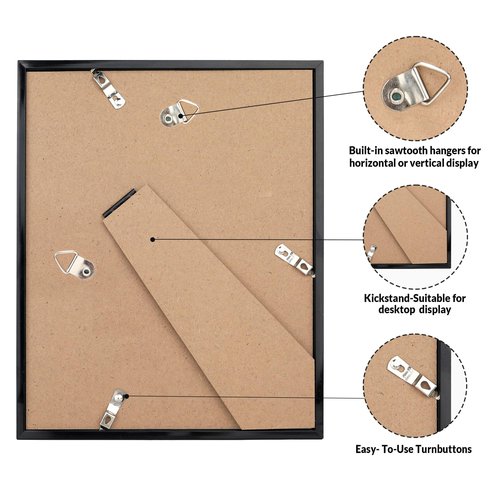 LaVie Home 4x5 Picture Frame for Wall Display, 4x5 Black Picture Frame with HD Plexiglas, 4 x 5 Frame 1 Pack, Display Frame for Vertical or Horizontal, Classic Collection