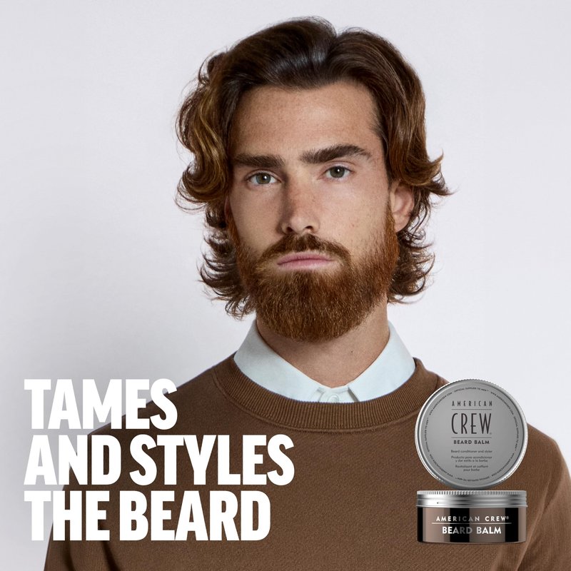 American Crew Men's Beard Balm, Conditioning & Softening Styler to Tame and Style, Sweet Almond Oil & Shea Butter, 2.3 Fl Oz