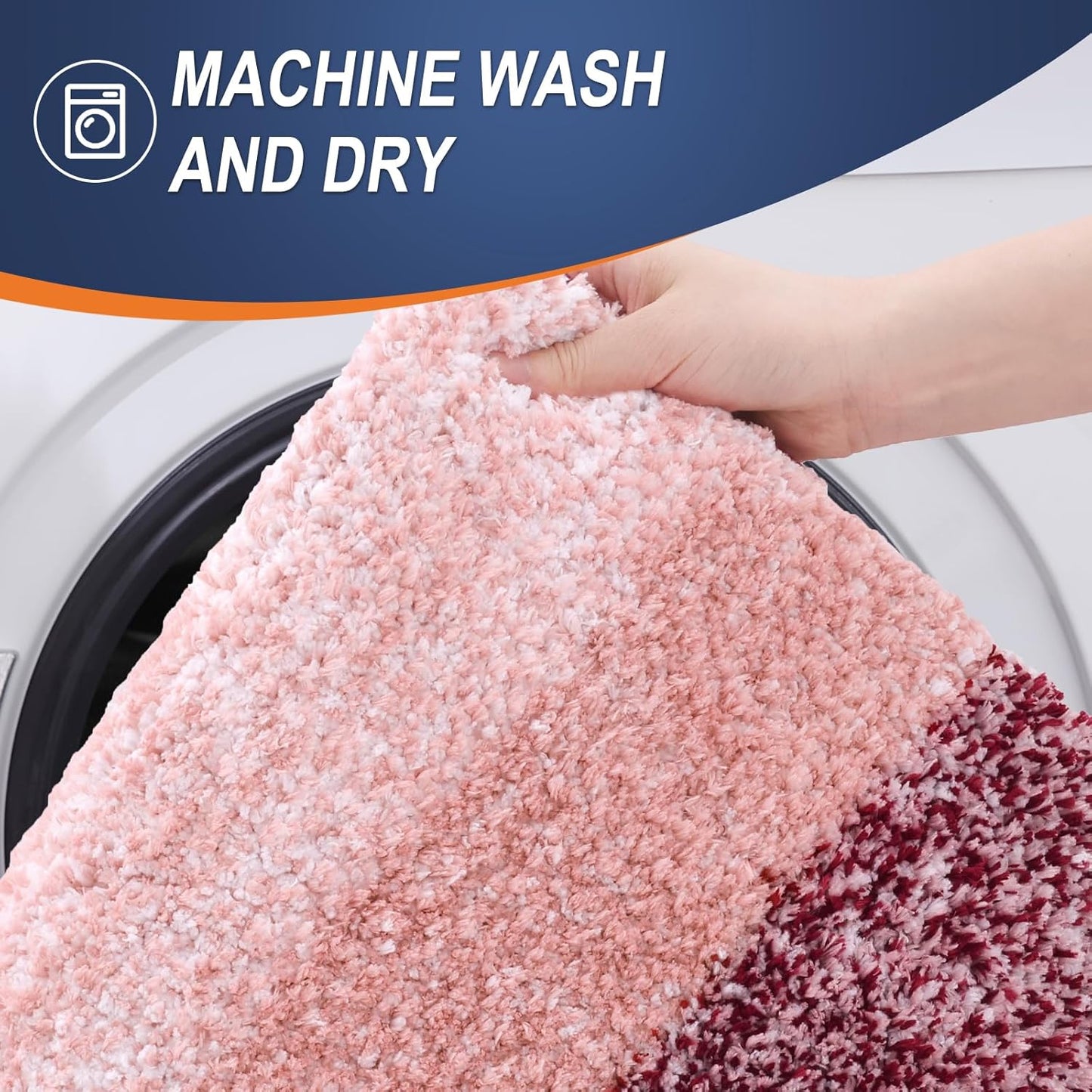 OLANLY Bathroom Rugs - Extra Soft Microfiber Mat with Rubber Backing | Quick Dry, Machine Washable, 24x16 in Red
