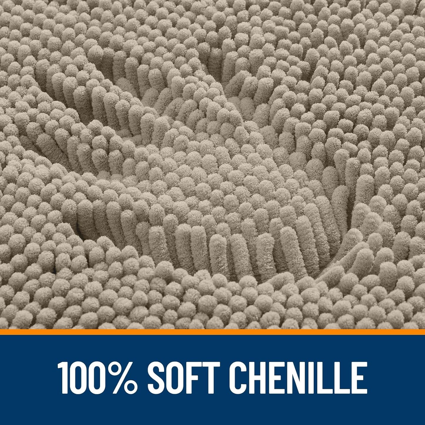 OLANLY Large Bathroom Rugs - Extra Soft Chenille Bath Mats | Quick Dry, Machine Washable, 40x32, Warm Taupe