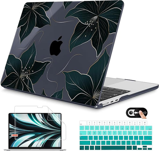 Mektron for 2026 MacBook Air 13-inch M5 Laptop Case A3449 with 13.6-inch Liquid Retina Display Fits 2025 A3240 M4 2024 A3113 M3 2023 A2681 M2 Printed Hard Shell for MacBook Air 13.6", Floral C218