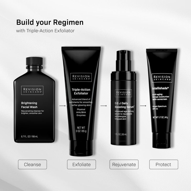 Revision Skincare Triple-Action Exfoliator, Clinical Face Exfoliator with Physical, Chemical and Enzymatic Exfoliation, AHA, BHA and Salicylic Acid to Polish Skin and Improve Texture, 3 oz
