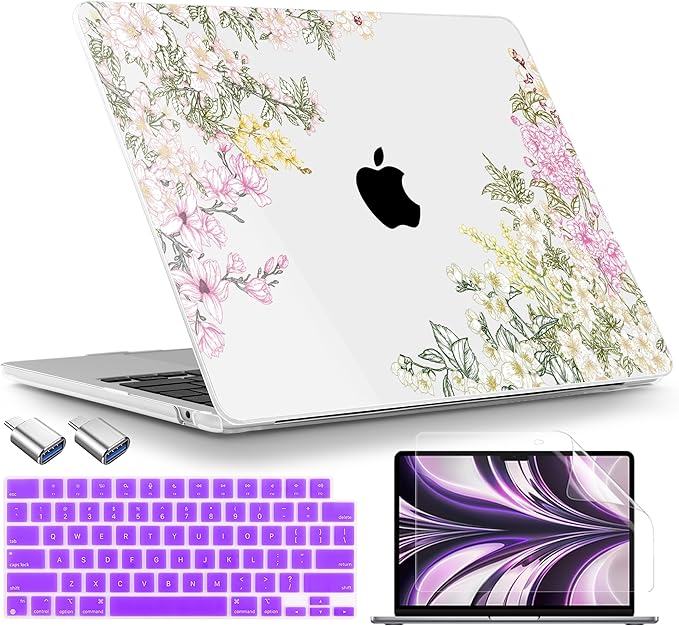 TWOLSKOO Compatible with MacBook Air 13 inch Case M5 2026 M4 2025 M3 M2 2024-2022 A3449 A3240 A3113 A2681, Plastic Hard Shell & Keyboard Cover for MacBook Air 13.6 inch Case, Mobilnoe