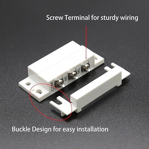 VictorsHome Magnetic Reed Switch NC NO COM Surface Mount Wired Door Window Contact Sensor with Cover for Home Security and Burglar Alarm Systems MC-31 5pcs