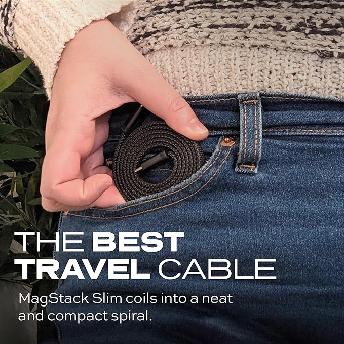 Statik MagStack Slim Pro - USB C to USB C Cable, Magnetic Anti Tangle Flat Type C Charger Fast Charging Cord, Magnetic Charging Cable, Compatible with iPhone, iPad & Android, 100W 3FT