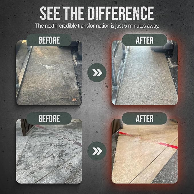 Dynamite Degreaser by Southeast Softwash | Heavy Duty Degreaser Cleaner for Oil and Grease | Driveway Cleaner for Concrete, Dumpster Pads, Gas Stations and Commercial Surfaces | 4 Gallons