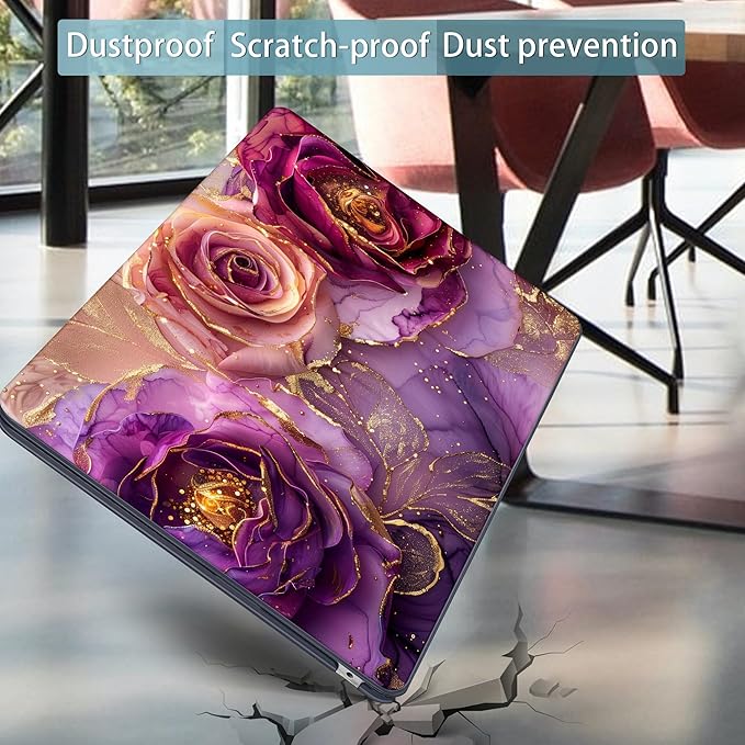 Mektron for 2026 MacBook Air 13-inch M5 Laptop Case A3449 with 13.6-inch Liquid Retina Display Fits 2025 A3240 M4 2024 A3113 M3 2023 A2681 M2 Printed Hard Shell for MacBook Air 13.6", Marble Flowers