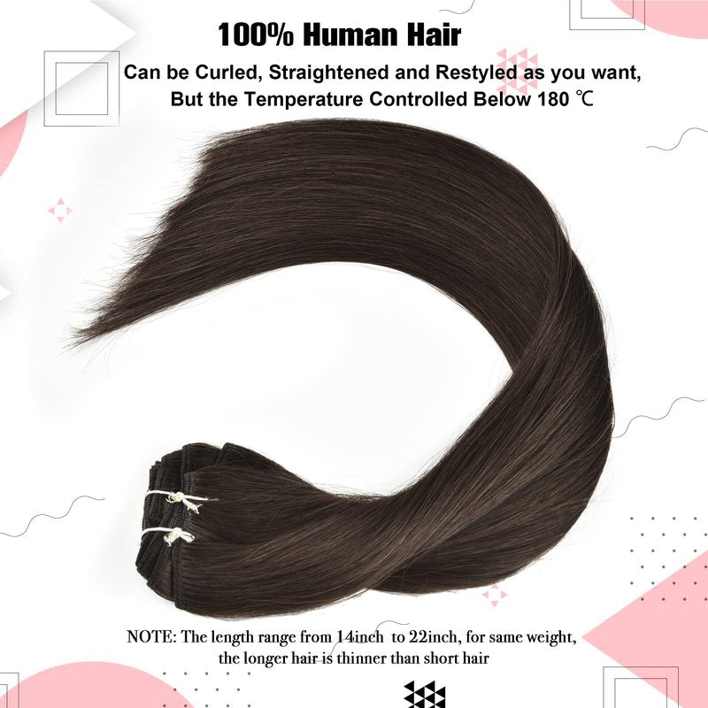 Invisible Clip in Hair Extension Human Hair Black Women 70g 7pcs 16clips Natural Hair Clip ins For Black Women 18inch Clip in Extensions Real Human Hair