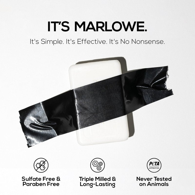 MARLOWE. No. 105 Bar Soap for Men 7 oz (3 Bars) Moisturizing Body Soap, Nourishing & Refreshing with Natural Extracts, Shea Butter, Olive Oil & Green Tea Extracts, Original Sage & Fir Scent