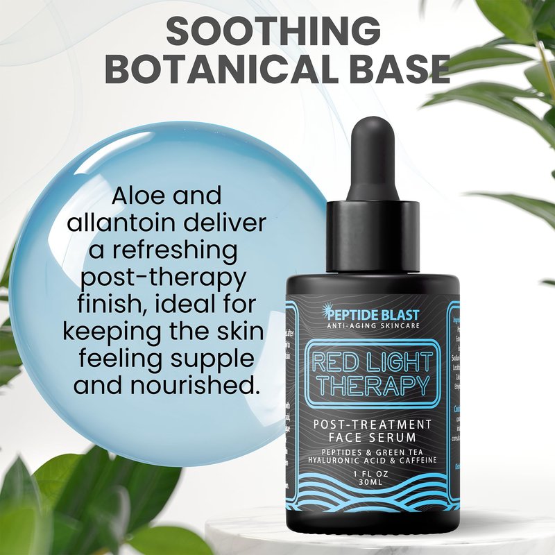 Red Light Therapy Post-Treatment Serum by Peptide Blast – Amplifies & Extends Results with Marine Extract, Sodium Polyglutamate & Hyaluronic Acid – 1 fl oz
